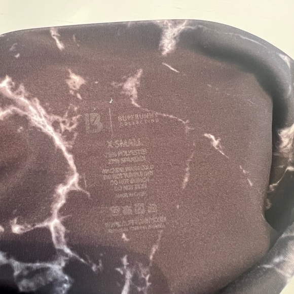 Buff Bunny Black White Marble Print Leggings‎ Size XS Pockets Workout - Picture 2 of 3